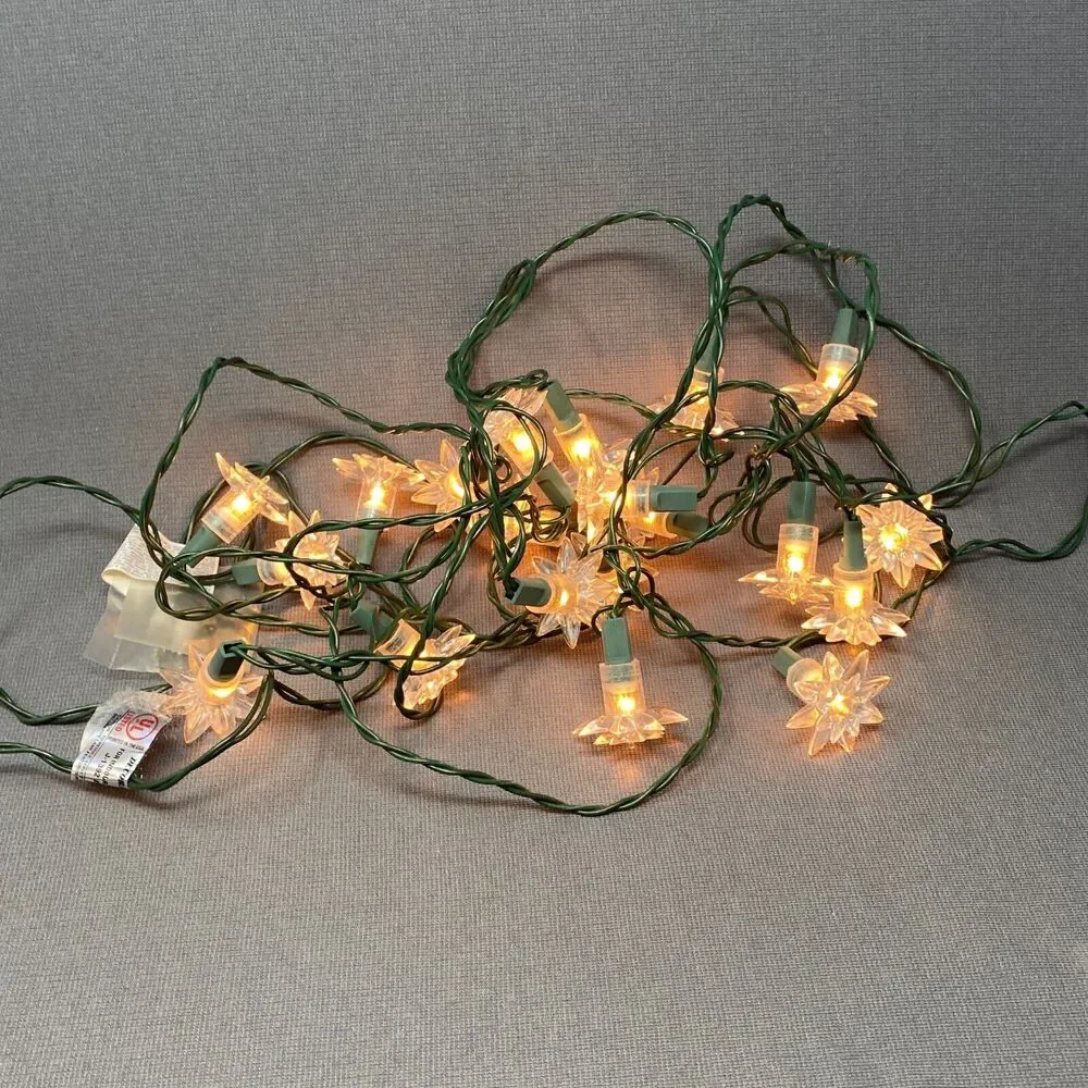 Hofert's Water Lily Flower String Lights 20 Light Set VTG Christmas Patio Decor
